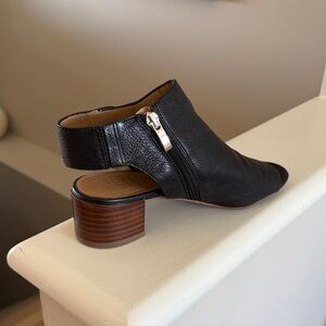 Franco Sarto Black Leather Open-Toe Slingback Mules Sandals size 7